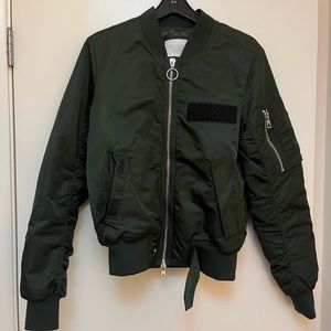 Eleven Paris Dark Green Mens Bomber Jacket Small